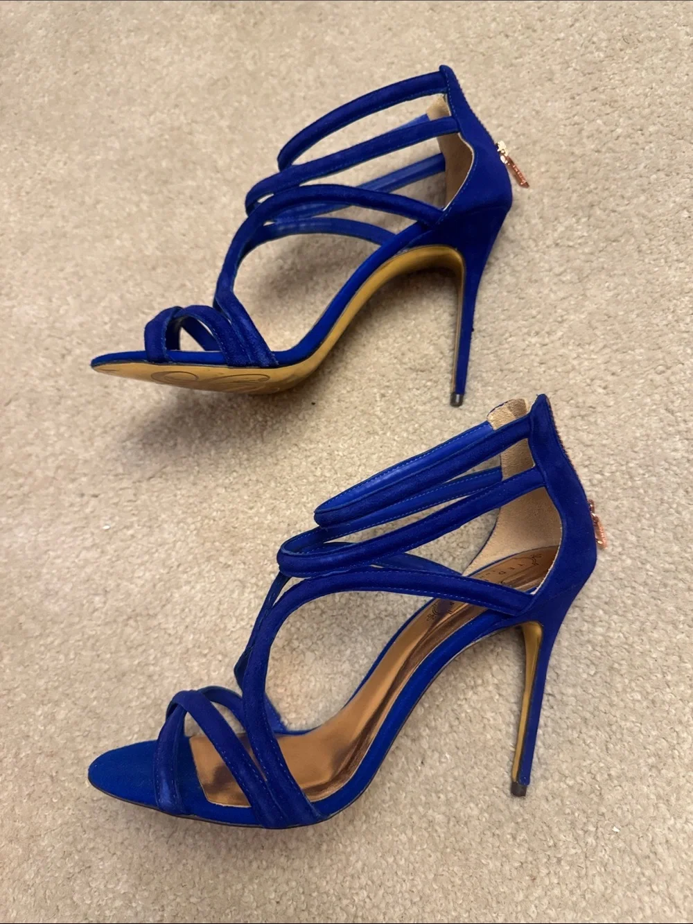 Ted Baker Cobalt Blue Strappy High Heel Sandals